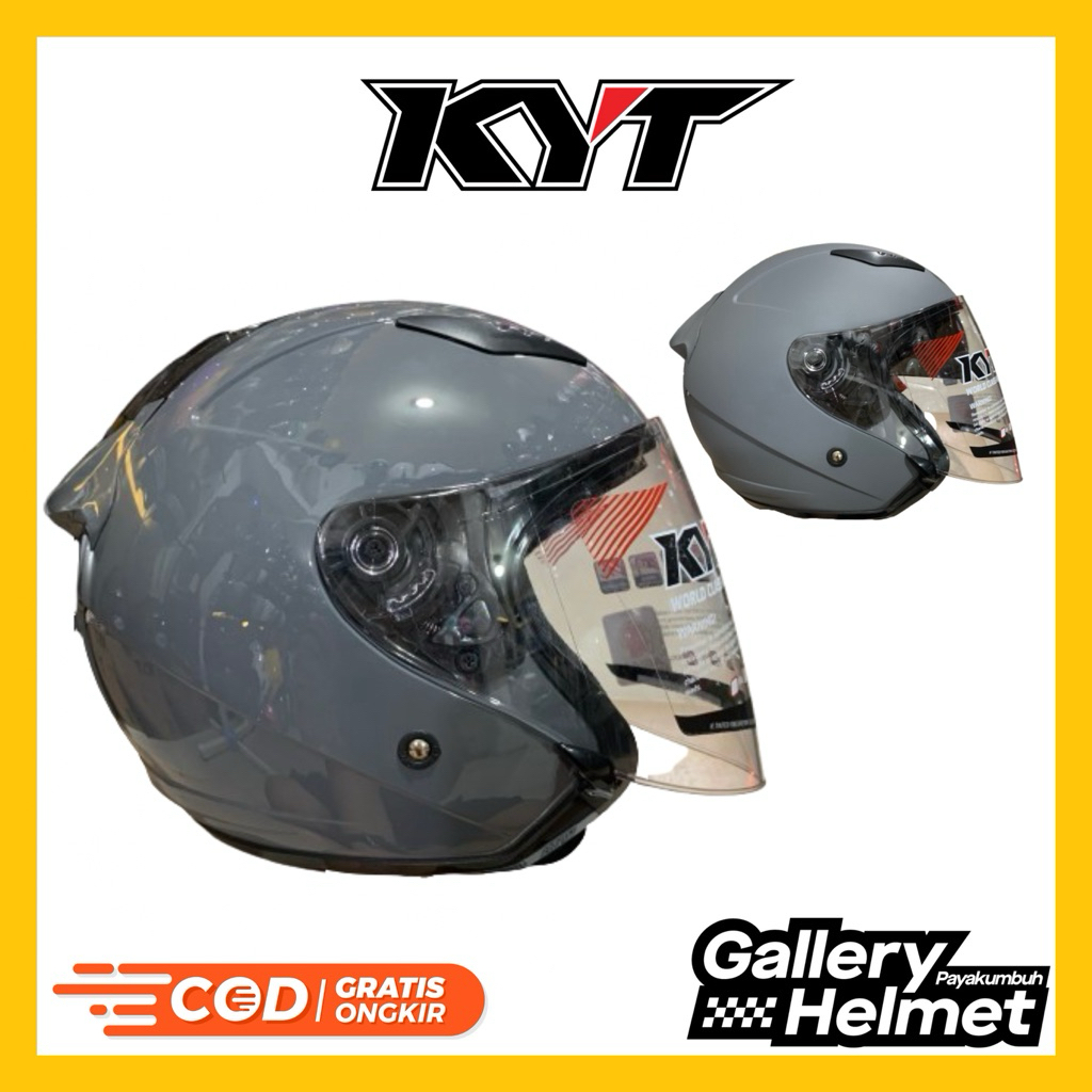 [COD] Helm KYT Galaxy Flat R Double Visor Grey/Abu