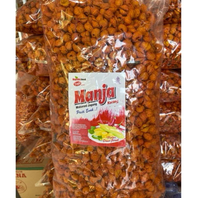 

makaroni kerang merek manja rasa pedas manis gurih renyah