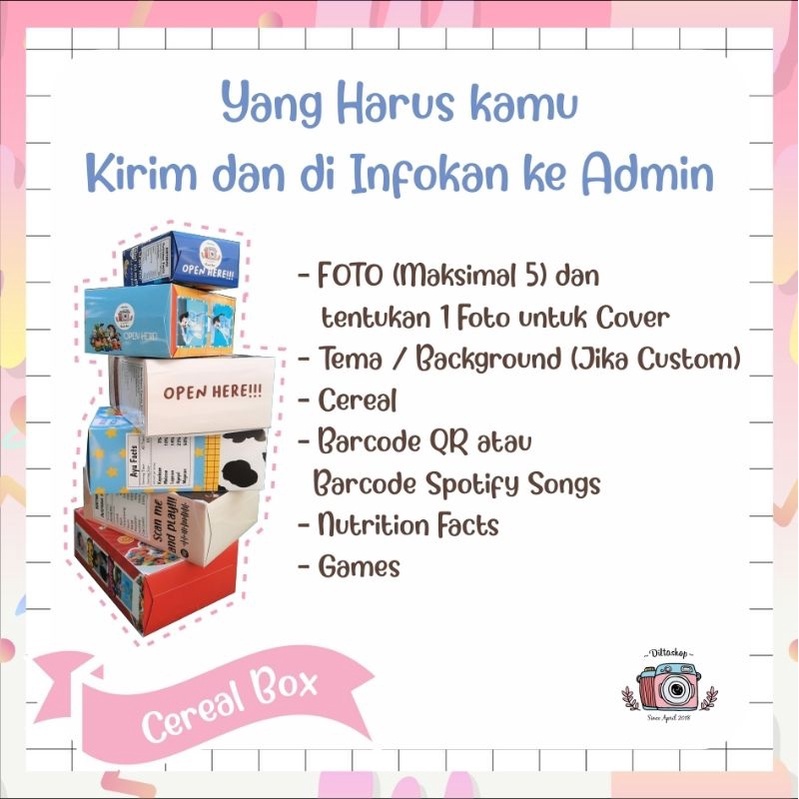 

Kotak Kemasan Kado | Cetak Cereal Box (Custom) | Gift Box Cereal Custom | Sereal Box | Box Sereal