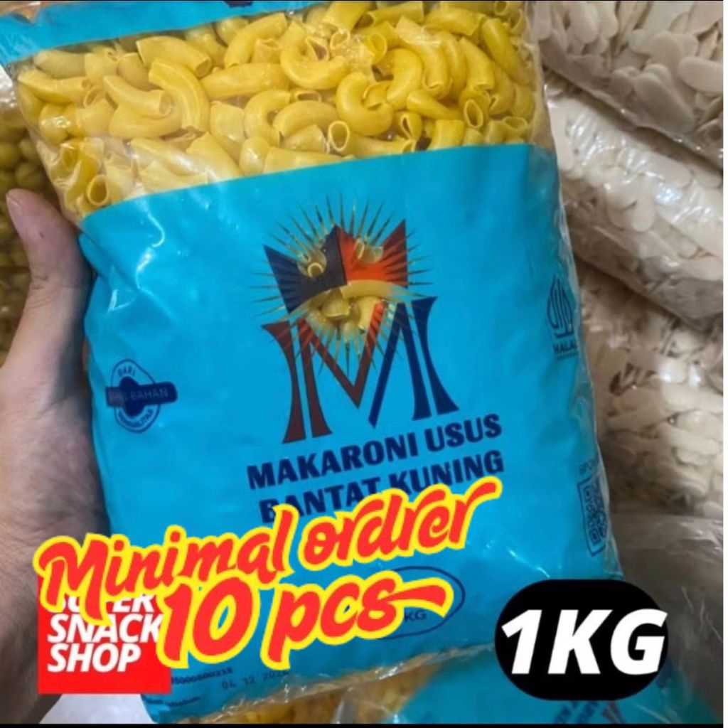 

MAKRONI MURAH / MAKARONI MENTAH / MAKRONI BANTAT PIPA MAHKOTA 1KG (minimal 10 pcs)