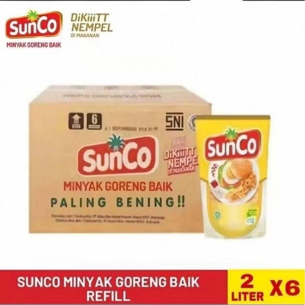 

MINYAK GORENG SUNCO 2L 1 DUS ISI 6 PCS