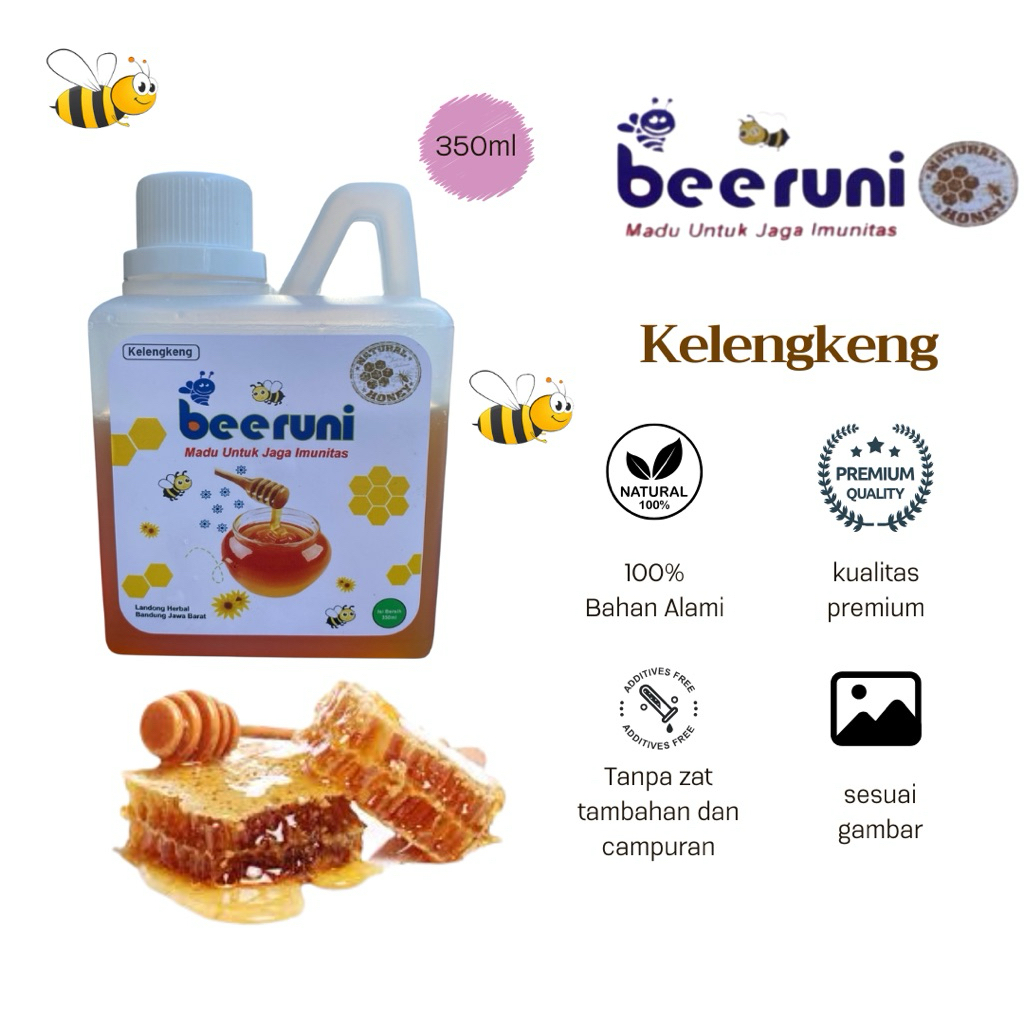 

Madu murni asli 100% kelengkeng 350ml - beeruni