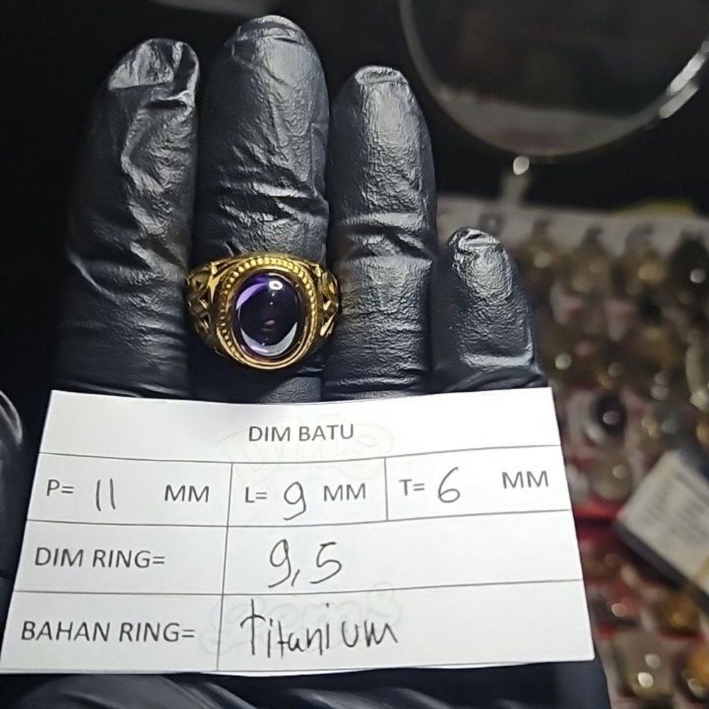 Cincin Batu Kecubung Ungu Brasil asli