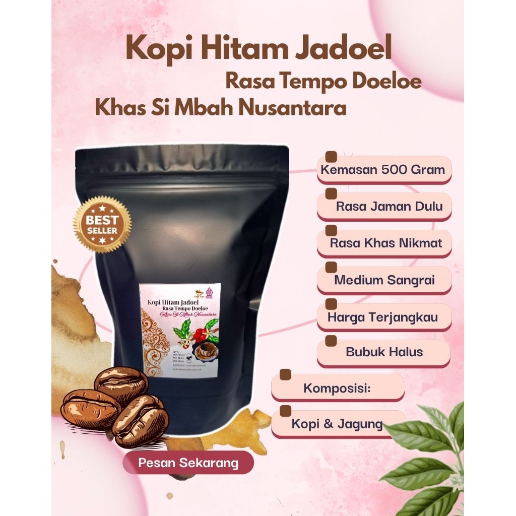 

Bubuk Kopi Hitam Jadul Rasa Tempo Dulu Khas Si Mbah Berat 500 Gram