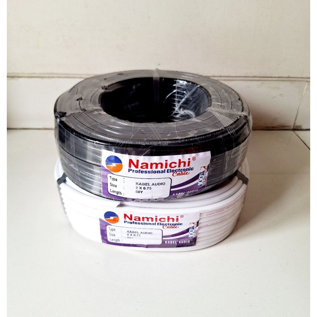 Kabel listrik serabut HYO 2x075 hitam putih (1roll) Kabel rambut