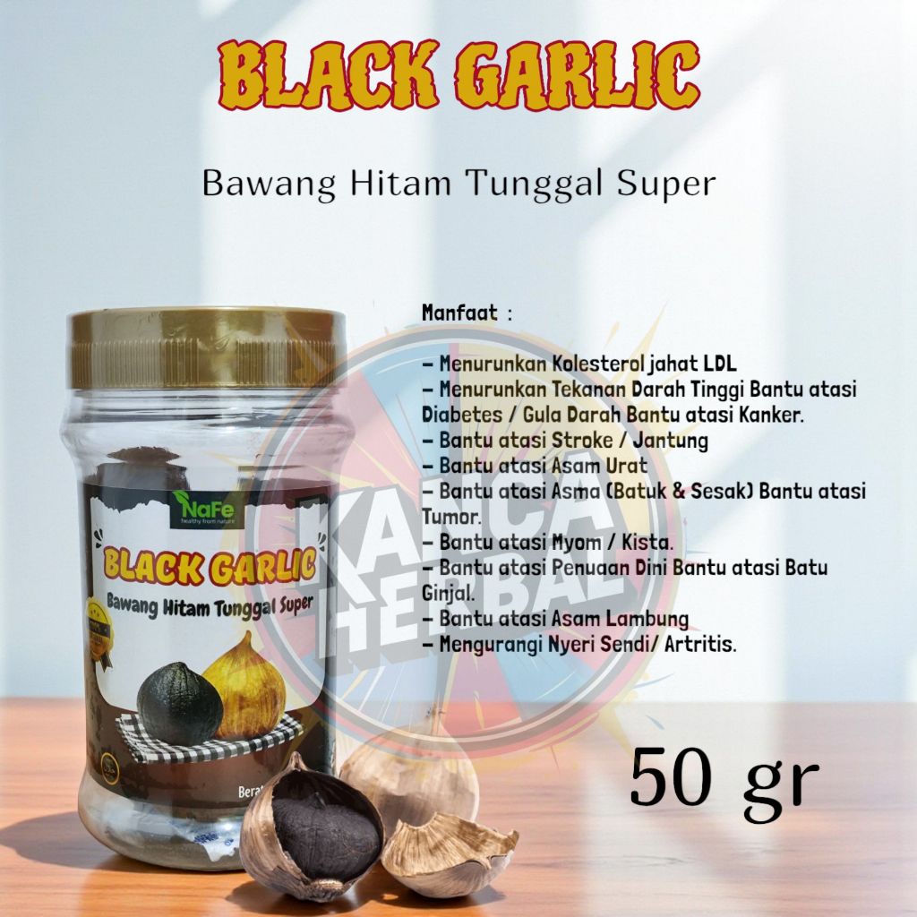 

NAFE Black Garlic Tunggal Bawang Tunggal Hitam Super 50gr