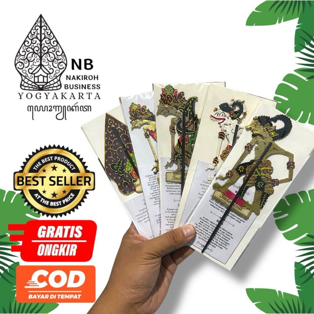 

NAKIROHBUSINESS Paket 20 pcs Souvenir Wayang Anoman Rama Shinta Gunungan Segala Tokoh ALUSAN Batik Ukuran 10cm Tulisan Indonesi