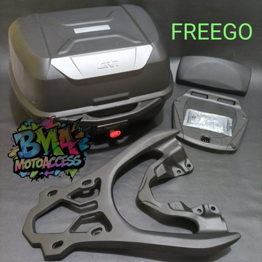BOX GIVI E43NTL & BREKET BOX+BACKREST - FREEGO OLD/NEW / PAKETAN BOX GIVI E43 NTL - FREEGO