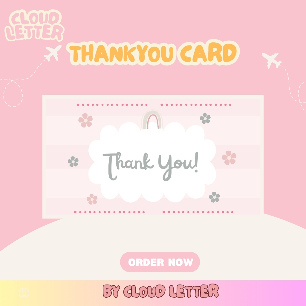 

THANKYOU CARD CUSTOM - Thankyou Card 1 sisi / Card / Aesthetic / Pastel / Bussines