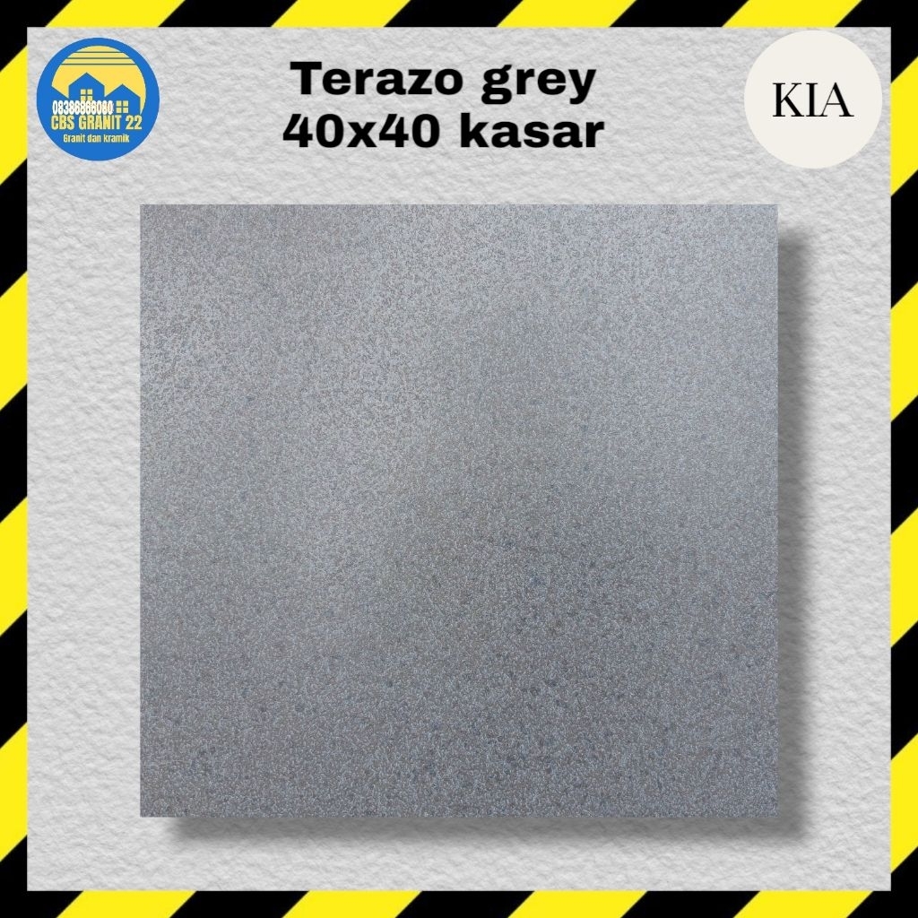 Keramik Lantai KIA 40x40 Terazo Grey – Motif Terrazzo grey kasar rustic