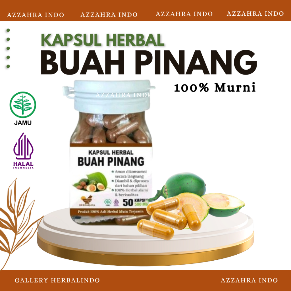 

Kapsul Buah Pinang Asli Organik Herbal isi 50 btr BOTOL