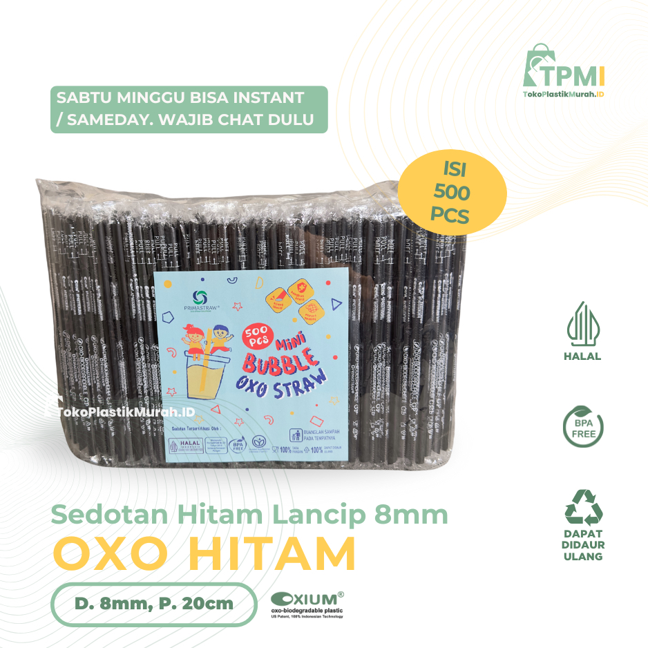 [BISA INSTANT] SEDOTAN STERIL OXO HITAM 8mm | SEDOTAN HALAL | SEDOTAN STERIL | SEDOTAN PLASTIK
