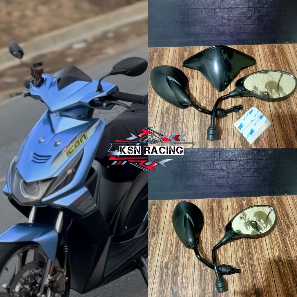 Visor beat karbu mini plus spion x1 universal