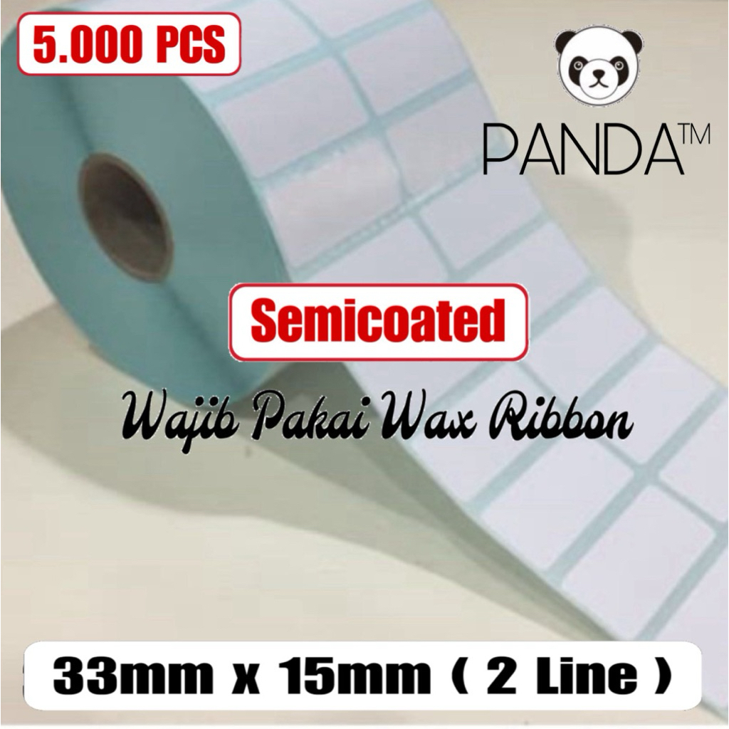 

Label Sticker Barcode 33x15mm Semicoated(2 Lines isi 5000 pcs) Core 1
