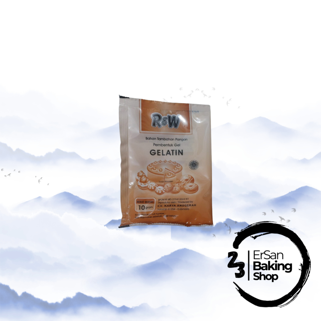 

Bubuk Gelatin/Gelatin Powder/Bahan Tambahan Pangan Pembentuk Gel/Gelatin R&W Rajawali 10gr