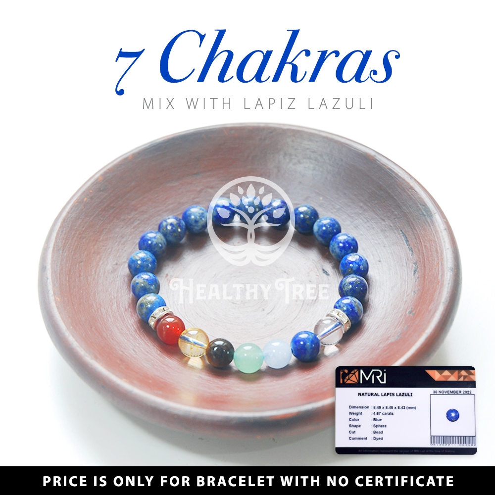 Gelang Batu Natural Kristal Afghanistan Lapis Lazuli 7 Chakra Grade AA (HIGH QUALITY)