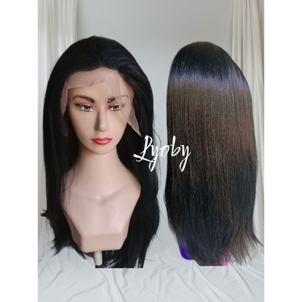 wig straigt lace front/wig wanita lurus panjang/full wig rambut sintetis
