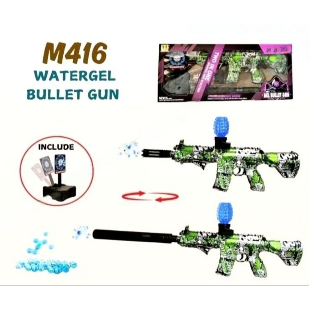 MAINAN AKSI ANAK DAN DEWASA LUAR RUANGAN {2.IN.1}GEL BULLET GUN NERF WATERGEL CRYSTAL SOFT BULLET GU