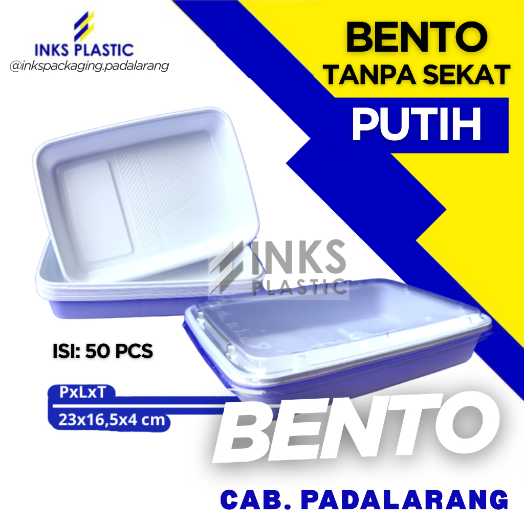 MIKA TRAY BENTO TANPA SEKAT PUTIH
