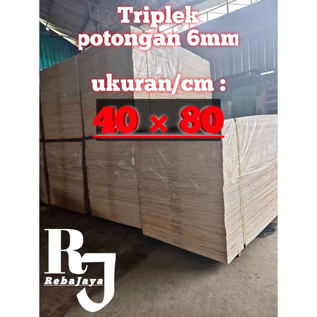 Triplek potongan 40x80cm 6mm sudah halus Semi meranti