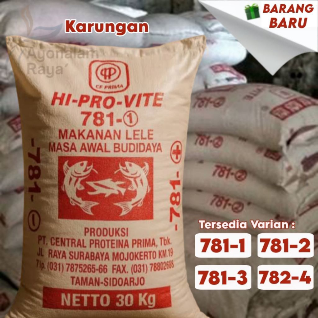 Pakan Pelet Ikan Lele 781-1 -2 -3 782-4 1 Karung 30 Kg Protein Tinggi Cepat Besar