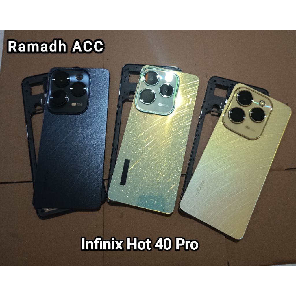 Cessing Housing Fullset Infinix Hot 40 Pro Beckdoor+Bezzel Tutup mesin