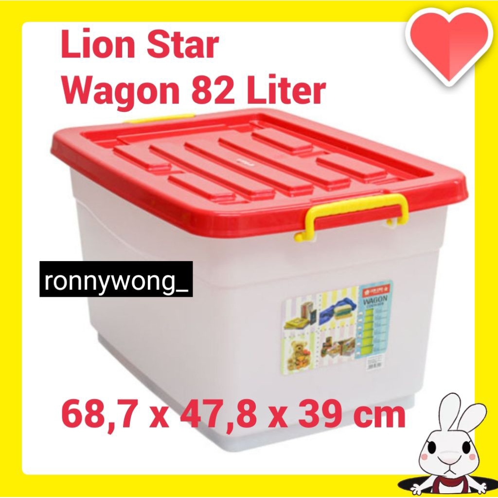 Container/Kontainer Box Plastik, Lion Star-Wagon, 82 Liter.