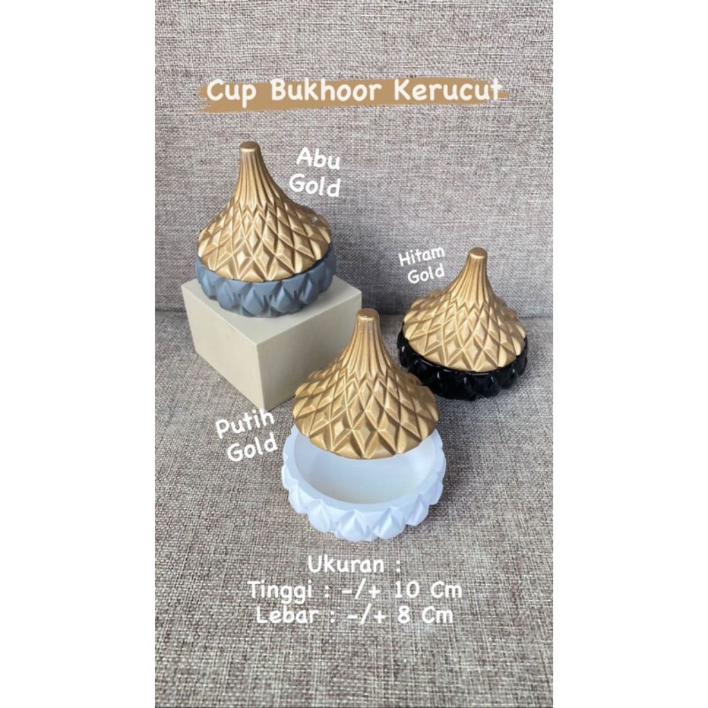 Cup Bukhoor kerucut / Tempat dupa /Tempat bukhur/ wadah dupa arab / tempat bakhoor