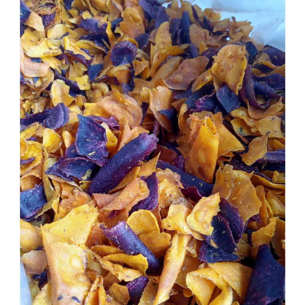 

keripik patahan ubi ungu merah ( remukan / patahan)