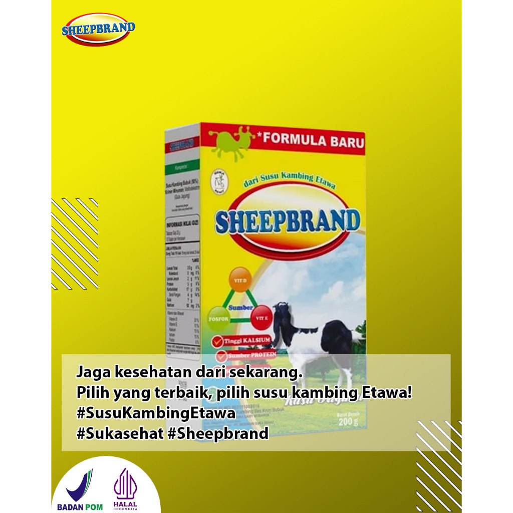 

SHEEPBRAND, susu kambing etawa, pilihan anda dengan harga grosir yang pasti jauh lebih murah.