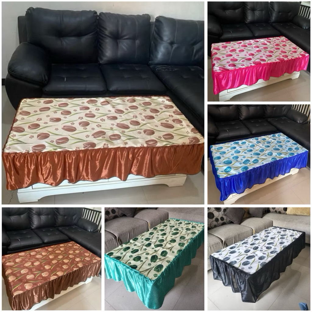 Taplak Meja Motif Bunga Tulip - Taplak Meja Ruang Tamu/Taplak Meja Kain Cover Meja