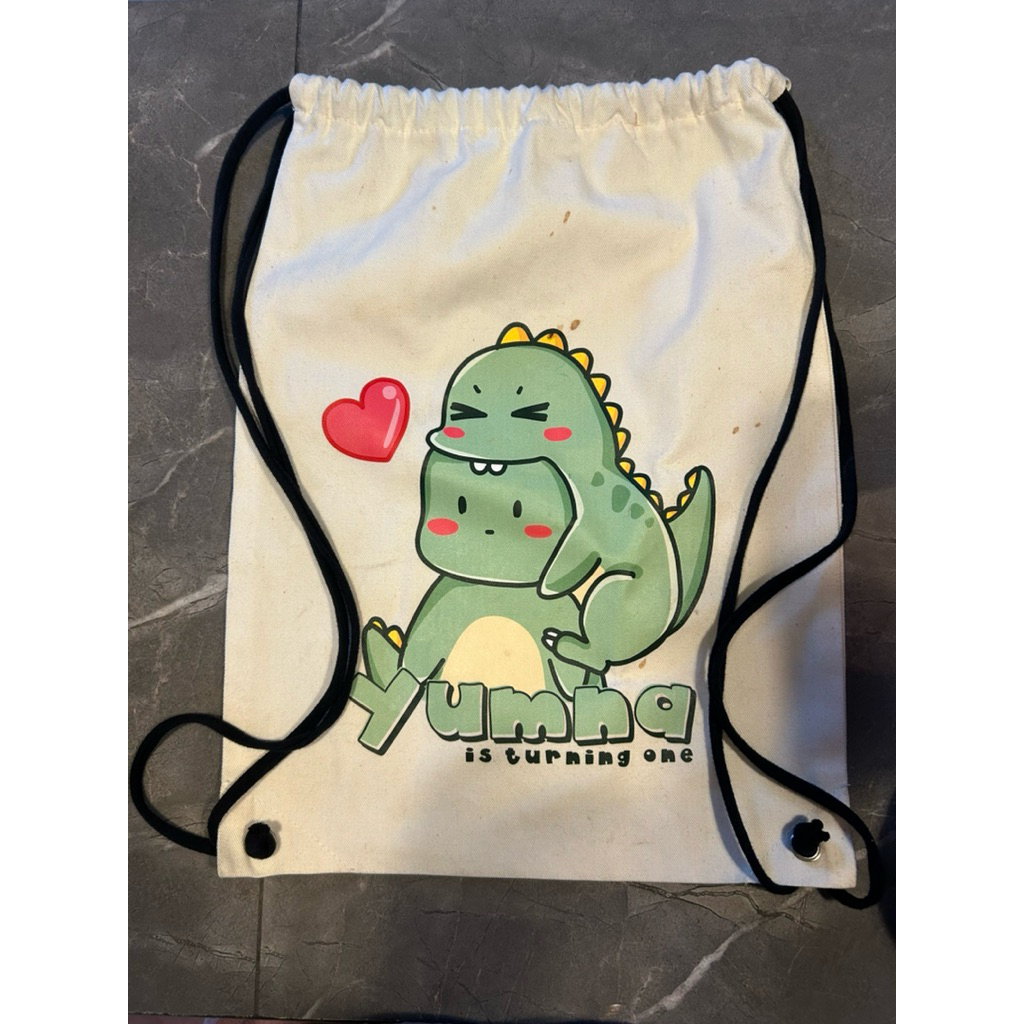 tas ransel serut dan keset miniso coklat muda