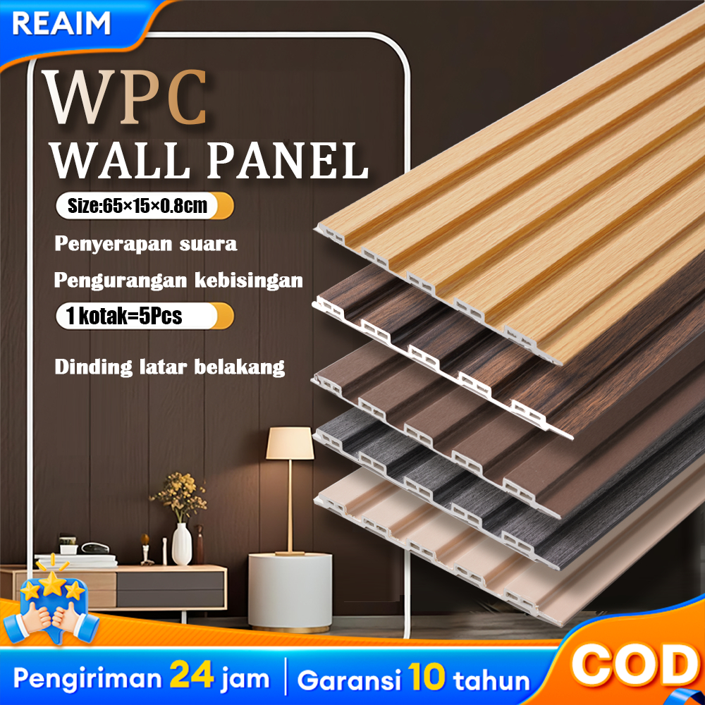 Wood WPC Wall panel Dekorasi Dinding 65cm ANTI RAYAP & ANTI AIR EKSTREM MOTIF KAYU 3D ESTETIS