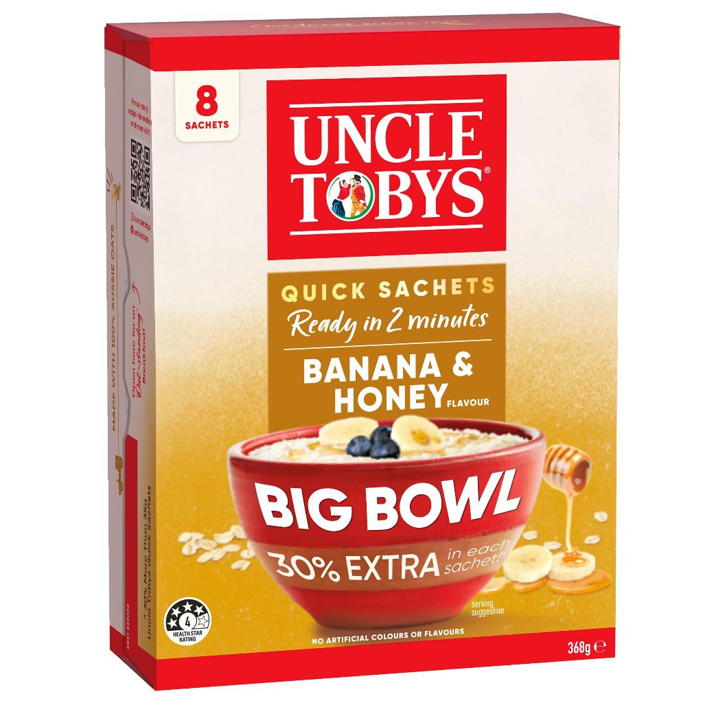 

Uncle Tobys Quick Sachets Banana & Honey 368 gram