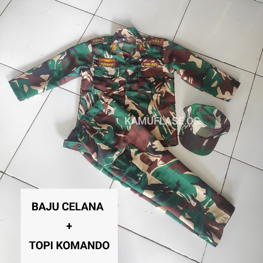 Seragam TNI ANAK setelan PDL anak loreng TNI AD ANAK