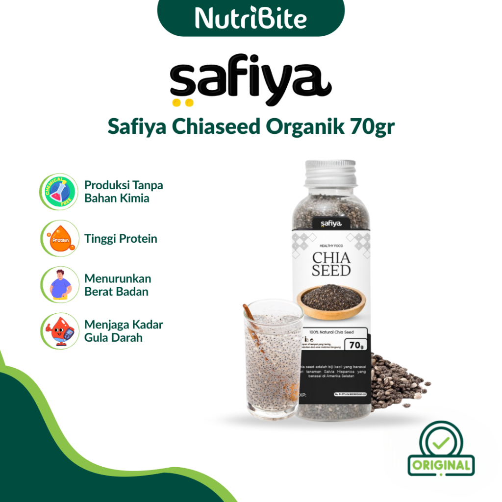 

Safiya Chiaseed Organik 70 Gram Botol Chia Seed Premium