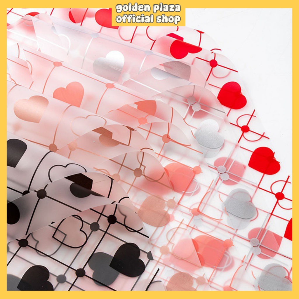 

Kertas Bunga Cellophane Flower Wrapping Paper Transparant Love Kertas Florist KB6104