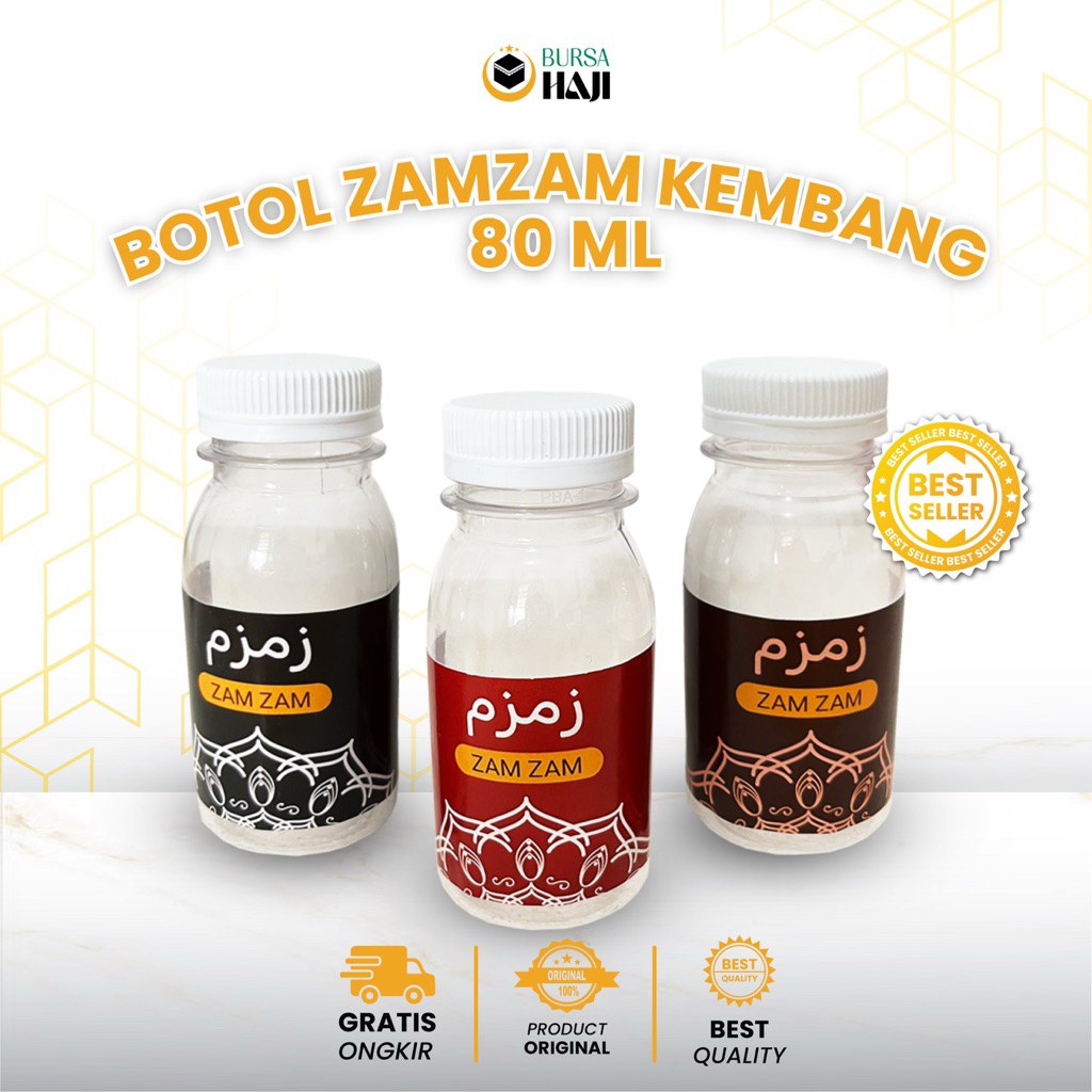 Botol Plastik Air Zamzam 80 ML Dan 50 ML Motif Kembang Ekslusif Satuan Wadah Kemasan Kecil Oleh Oleh