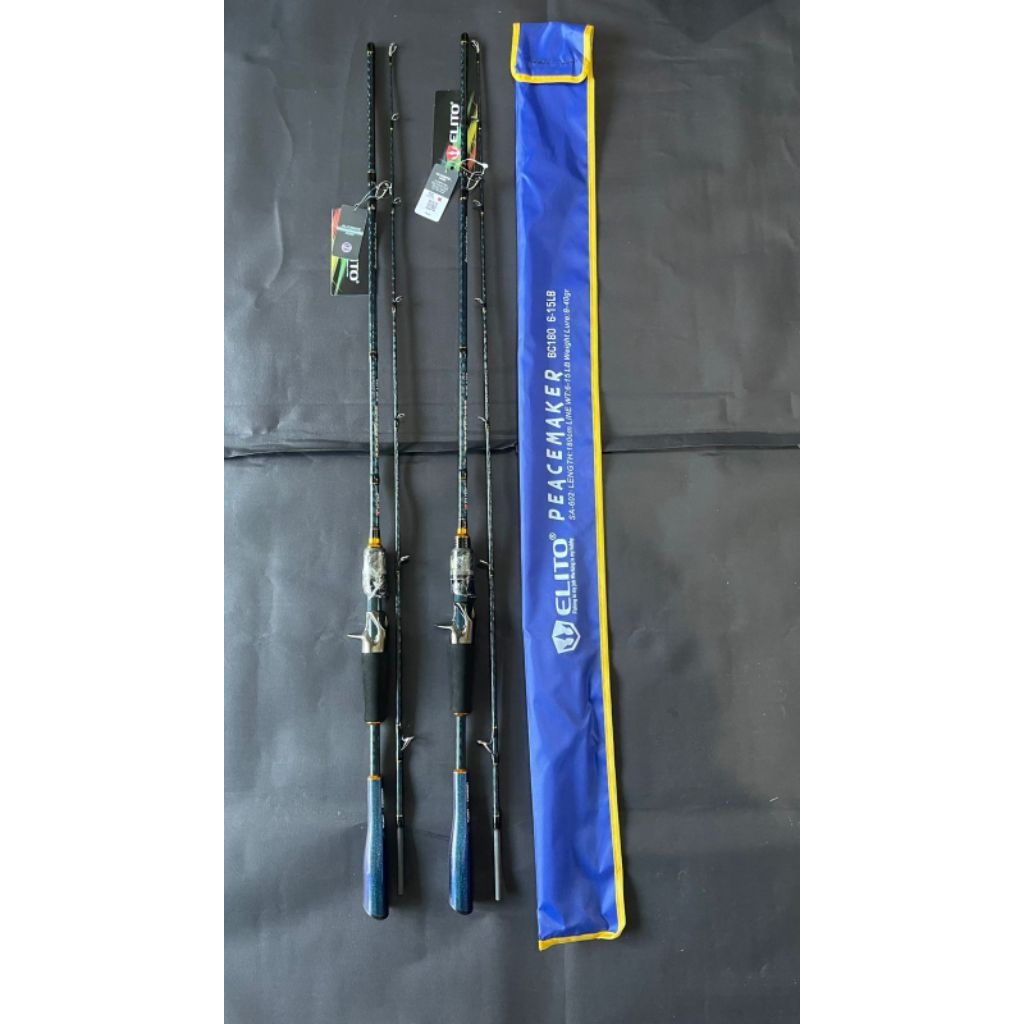 Joran Elito PEACEMAKER Tipe BAITCASTING Hollow Carbon T30 Twist Carbon Full Xwrap carbon Ring guide 