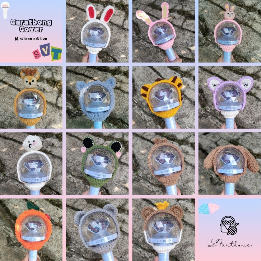 [PO]COVER SEVENTEEN LIGHTSTICK/COVER CARATBONG/Crochet Caratbong Cover/Cover rajut lightstick|Handma