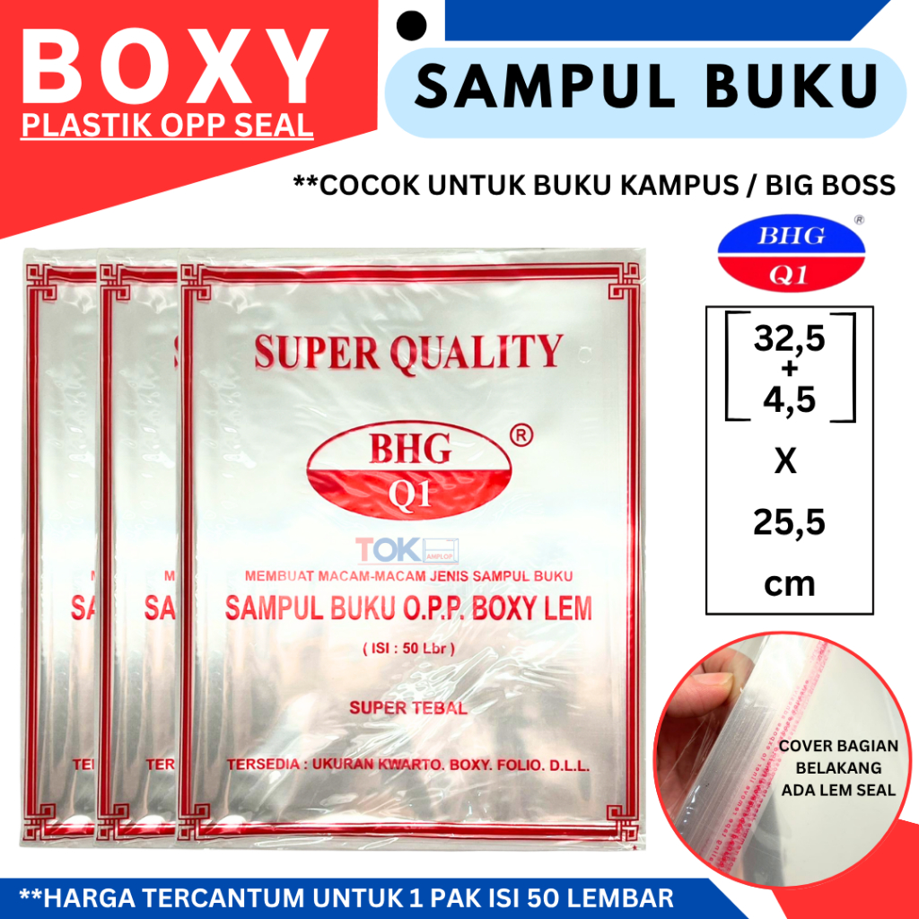 

Sampul Buku Plastik BOXY OPP LEM