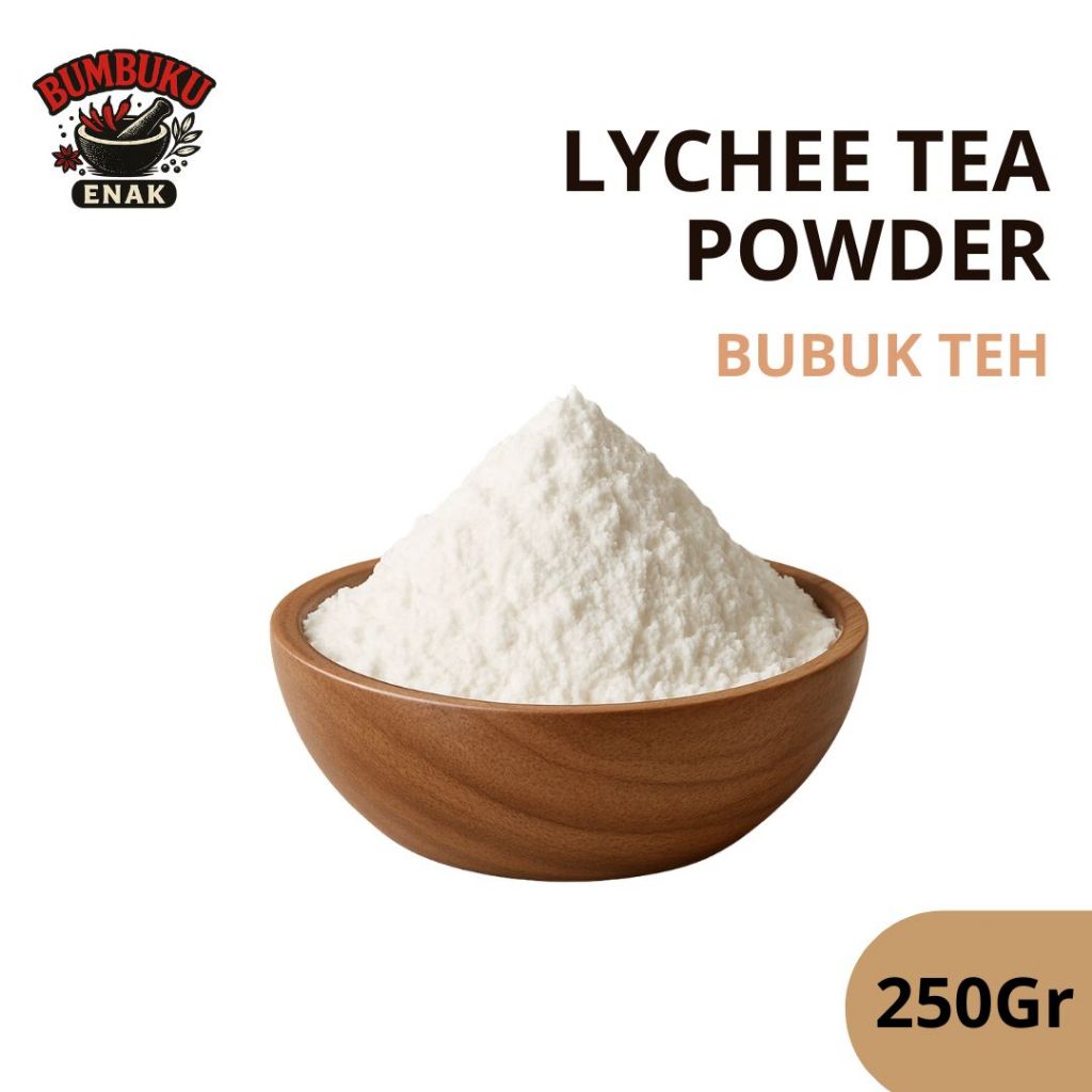 

Bumbu Tabur Lychee Tea Powder – Tanpa Gula | 250gr | Rasa Manis Segar Buah Leci