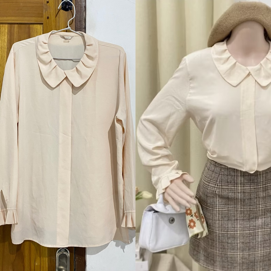 (PRELOVED) Vintage Blouse Warna Nude