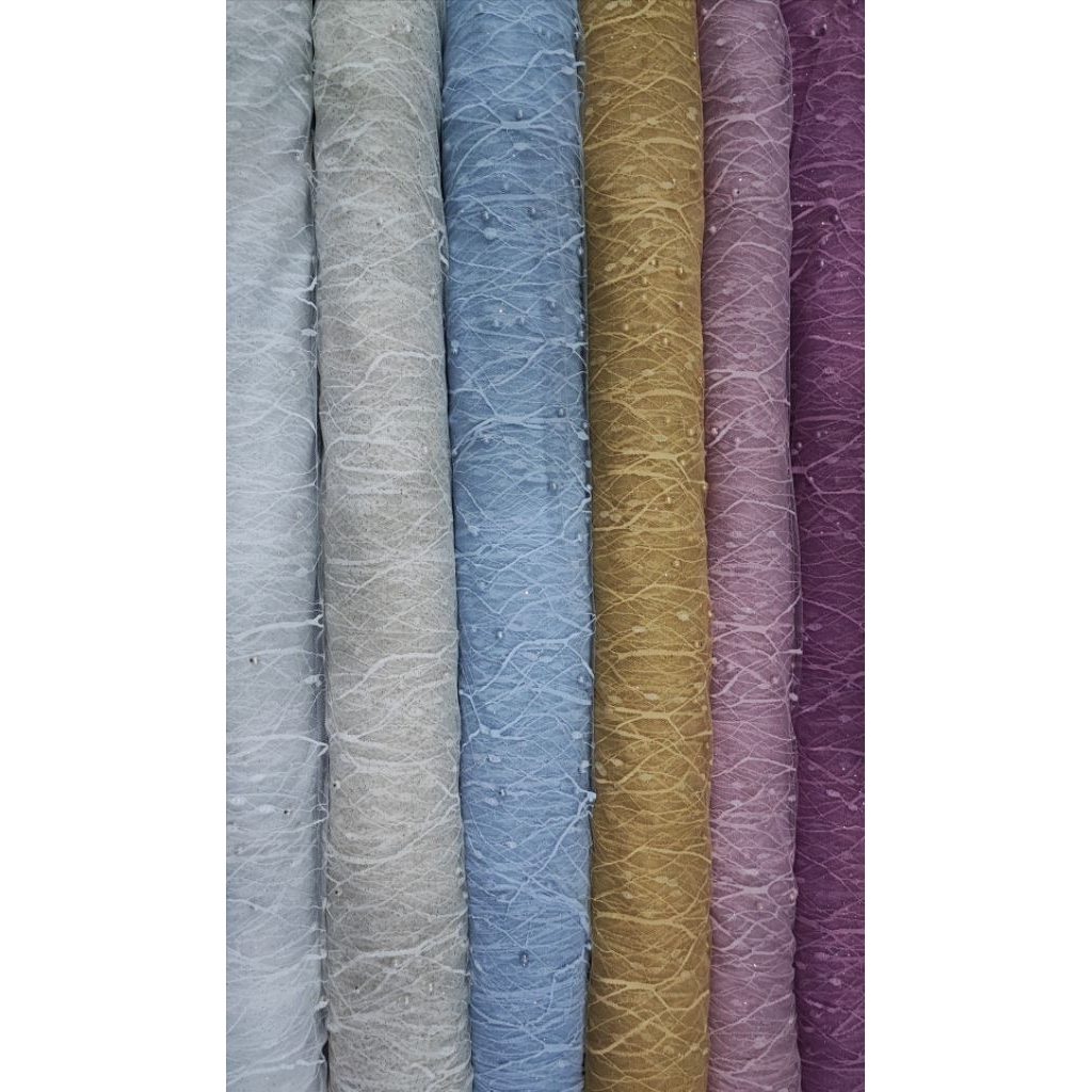 Kain Tile Akar Mutiara Gliter / Tile Polos Mutiara