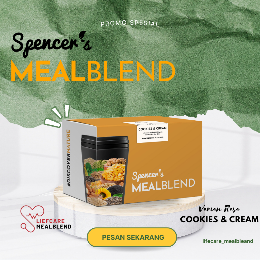 

Spencer's MealBlend - Complete Nutrition Meal Lengkapi Nutrisi Harian Alami - Cookies & Cream