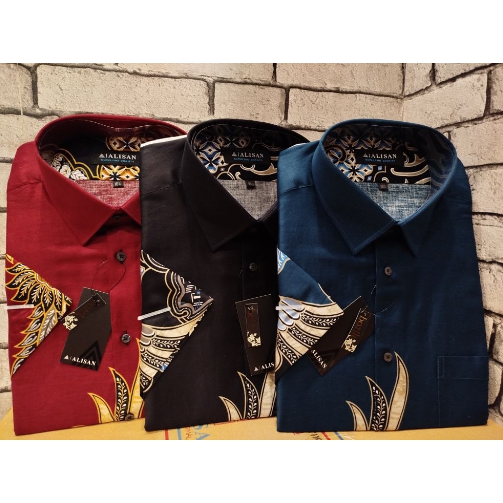 alisan kemeja Batik motif Burung Cendrawasih Lengan pendek uk