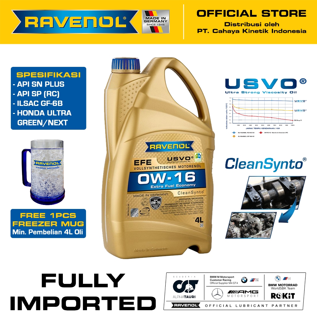 Oli Mobil Ravenol EFE 0W-16 4L (Made in Germany)