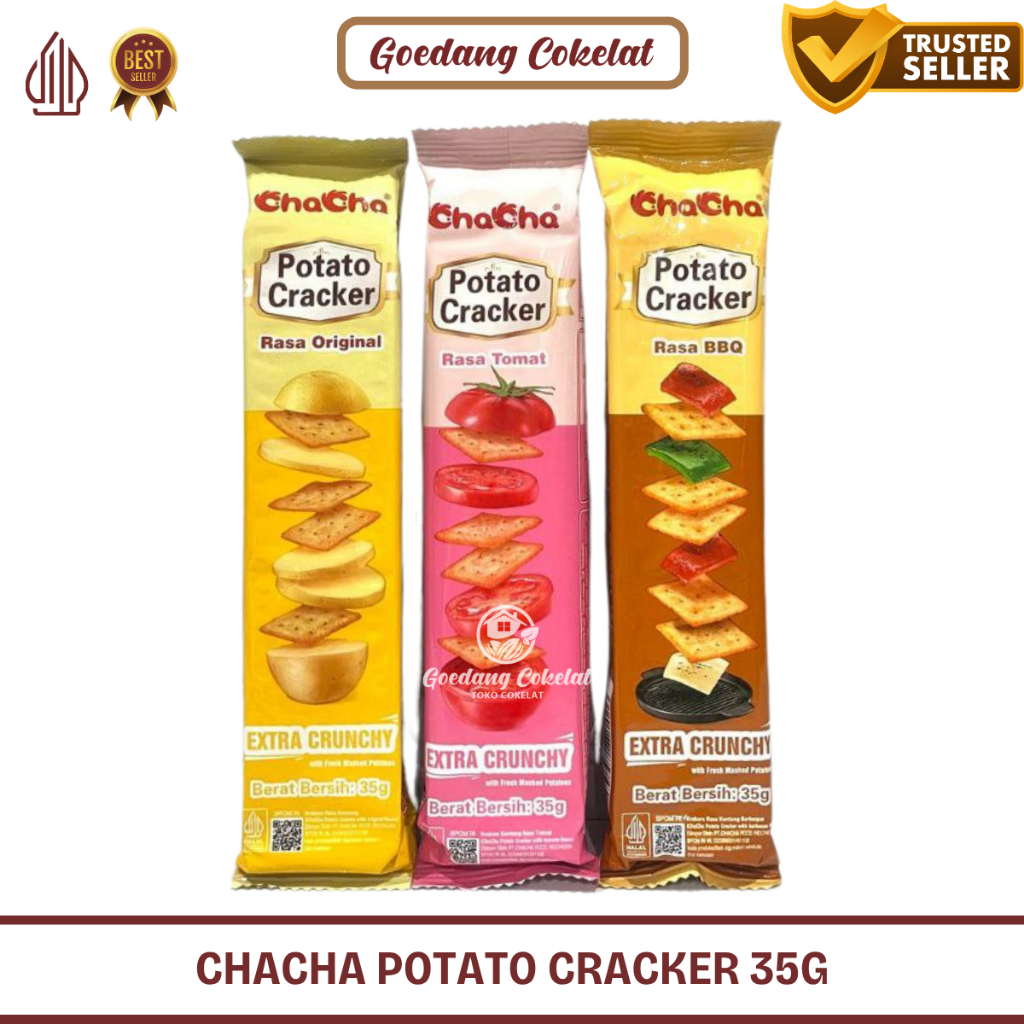 

Chacha Potato Cracker Krekers Kentang Aneka Rasa Original Tomat BBQ 35g
