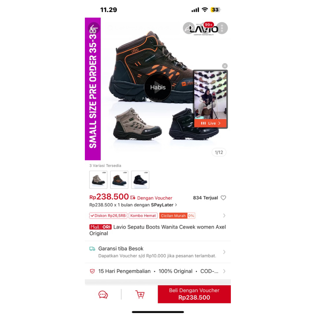 Preloved Safety shoes Wanita Lavio