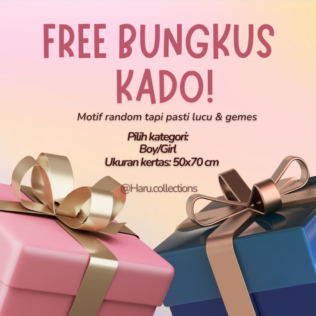 

[HARU] Kertas Kado + Free Bungkus Gift Wrapping Hadiah Birthday Graduation Surprise Box